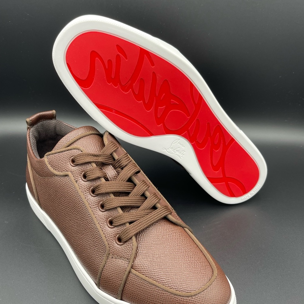 Christian Louboutin (EXCLUSIVE) Rantulow Orlato Flat Brown Low Top Sneakers